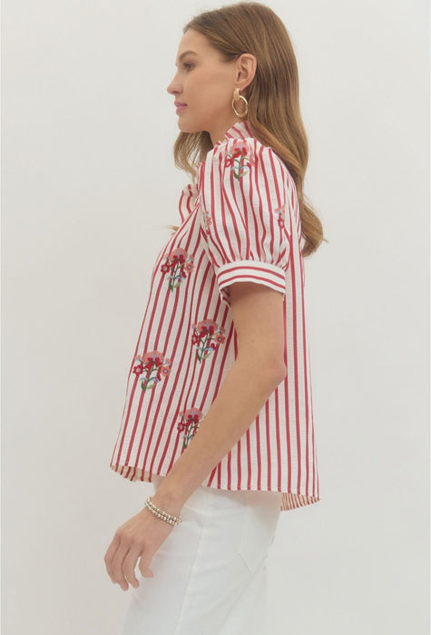 Ruffle Button Up Shirt