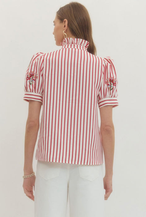 Ruffle Button Up Shirt
