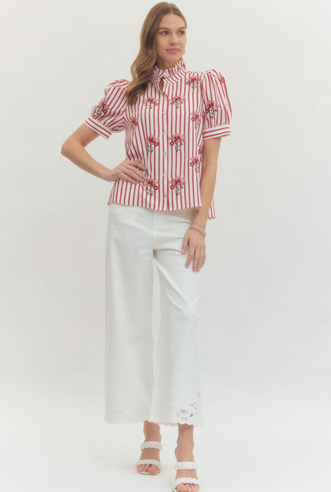 Ruffle Button Up Shirt