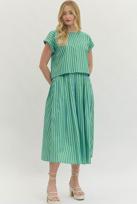 Striped Skirt & Top Set