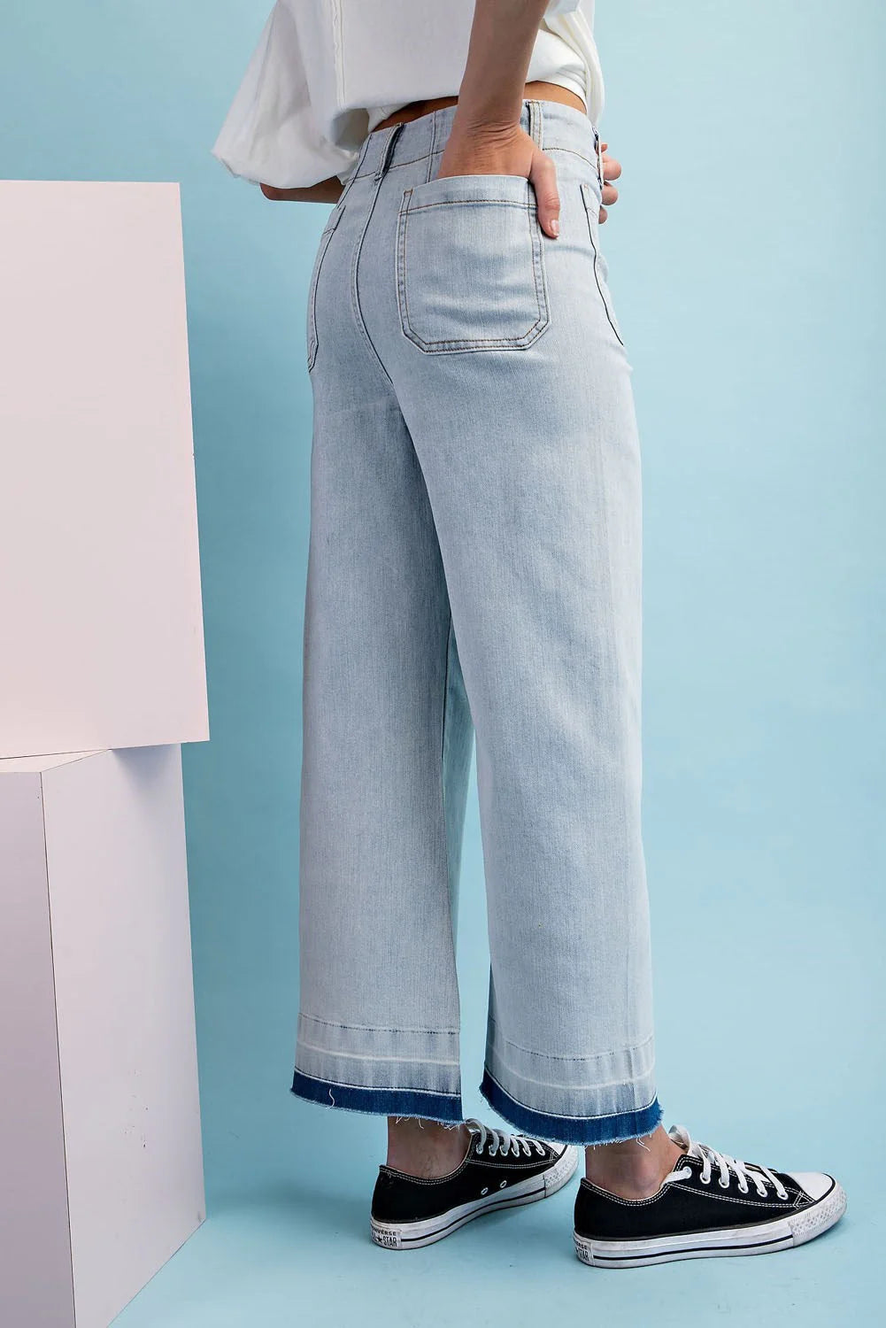 MINERAL WASHED CROPPED PANTS