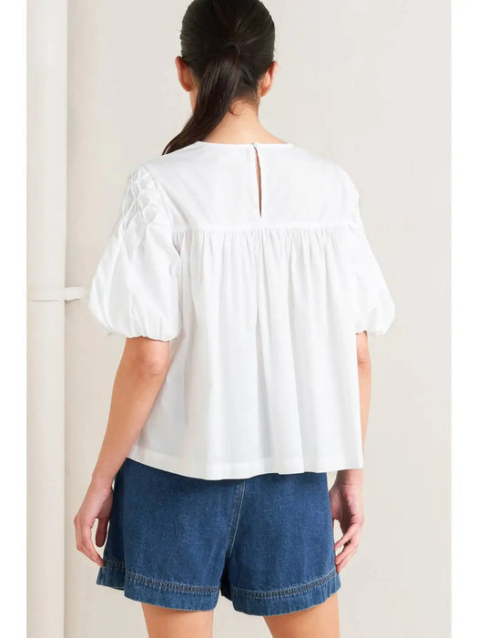 Honeycomb Bubble Sleeve Top