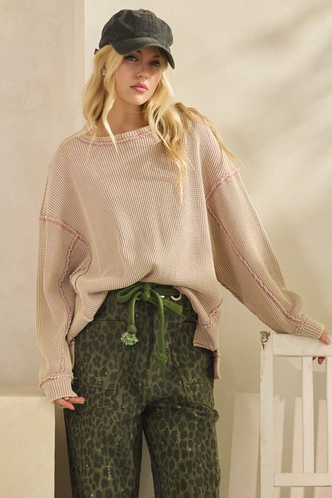 Thermal Texture Oversized Pullover