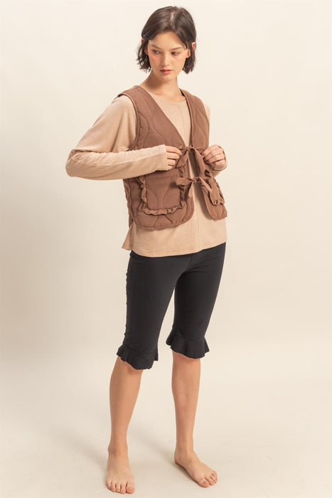 Quilted Vest Tie Front