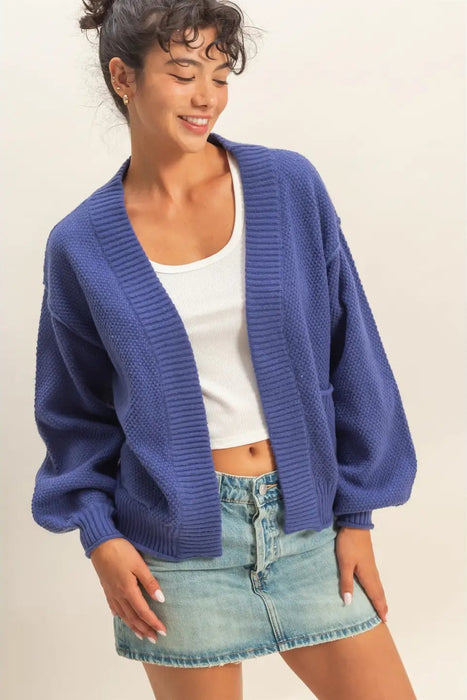 Textured Cardigan with Pockets