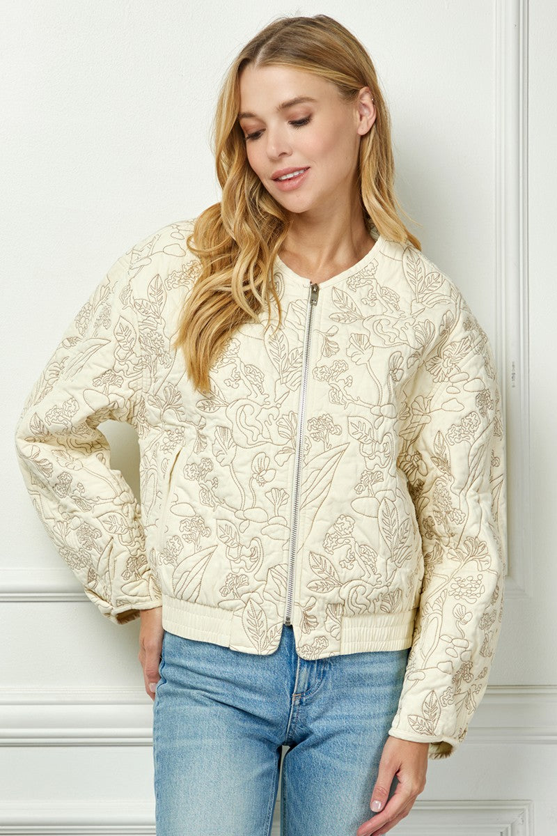 FLORAL STITCHING JACKET