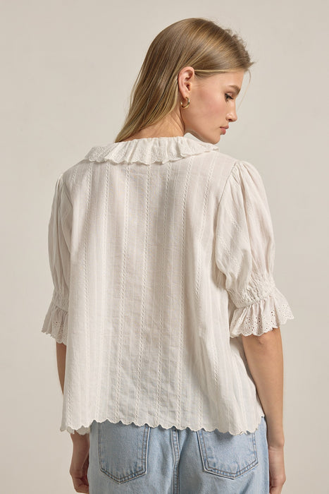 V Neck Ruffle Blouse