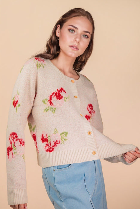 Floral Cardigan CREAM