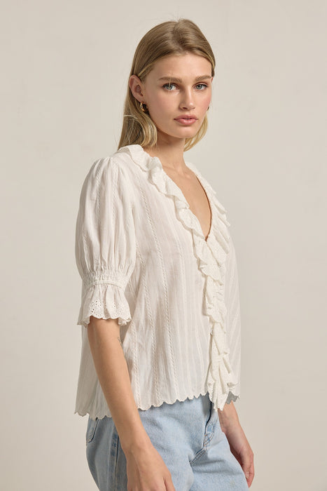 V Neck Ruffle Blouse