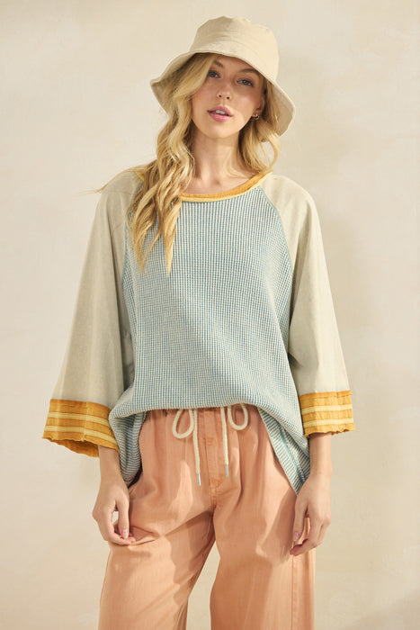 Boho Waffle Knit Top