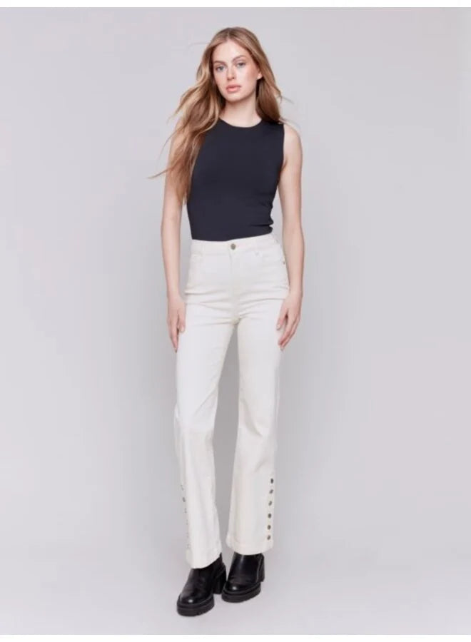 FLARE LEG PANT SIDE BUTTON