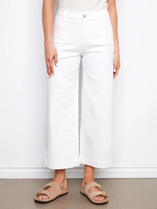 Twill Cropped Flare Pant