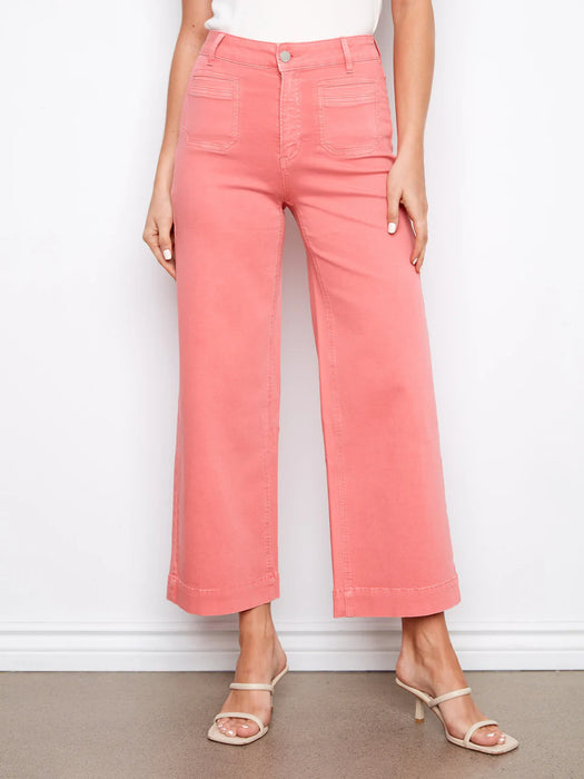 Twill Cropped Flare Pant
