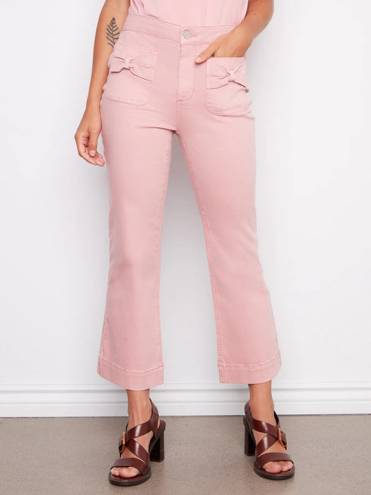 Flare Leg Pant with Bow Patch