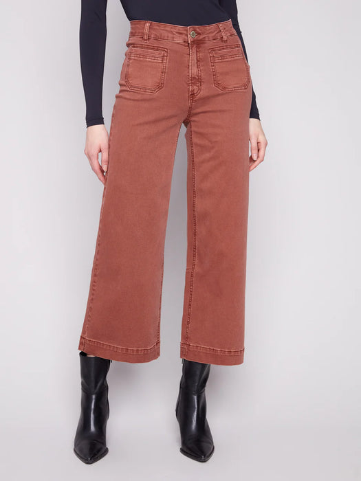 Cropped Patch Pocket Flare Pant SEPIA