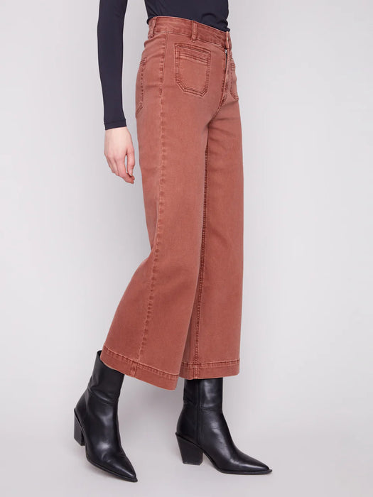 Cropped Patch Pocket Flare Pant SEPIA