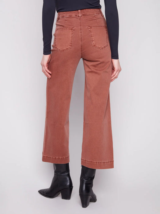Cropped Patch Pocket Flare Pant SEPIA