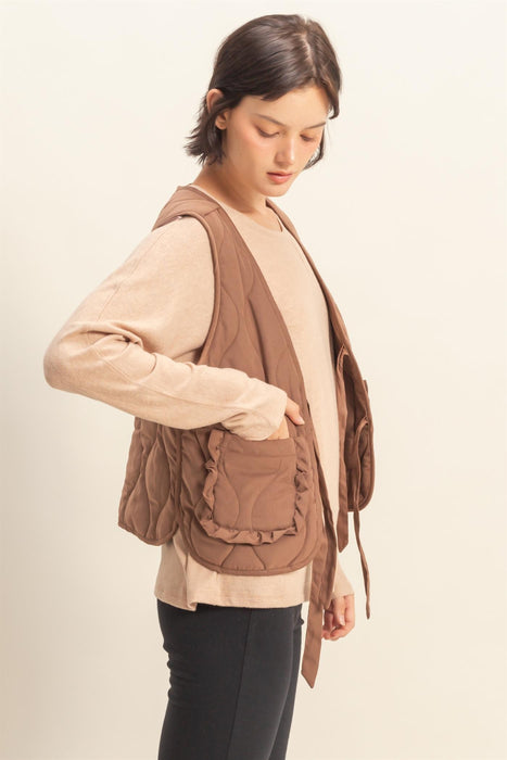 Quilted Vest Tie Front