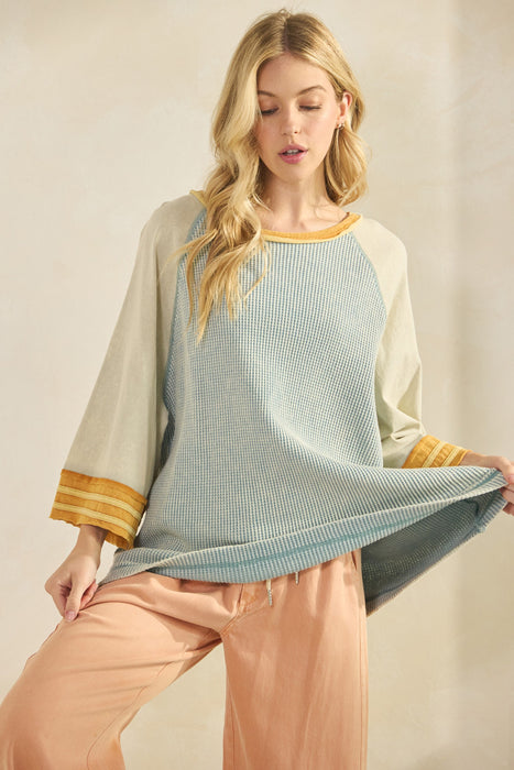 Boho Waffle Knit Top
