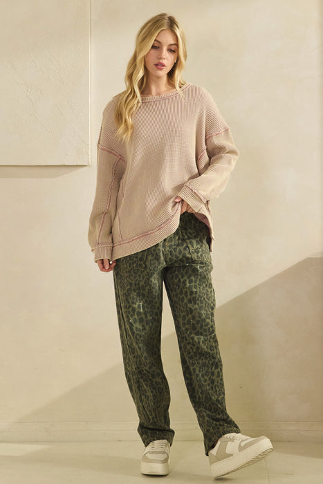 Thermal Texture Oversized Pullover