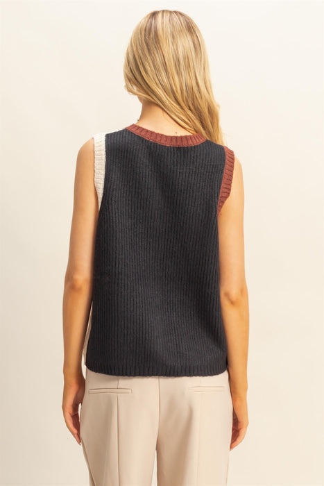 Color Block Sweater Vest