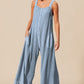 THERMAL WAFFLE WIDE LEG OVERALLS