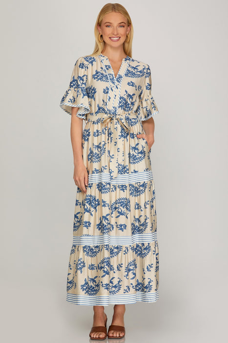 Floral Ruffle Maxi Dress