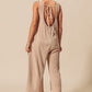 THERMAL WAFFLE WIDE LEG OVERALLS