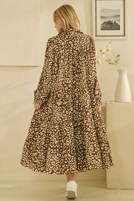 Leopard Loose Midi Dress