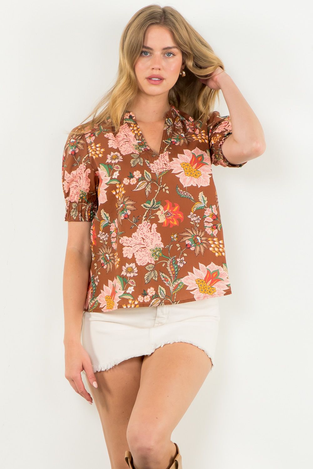 FALL FOILAGE PRINT TOP