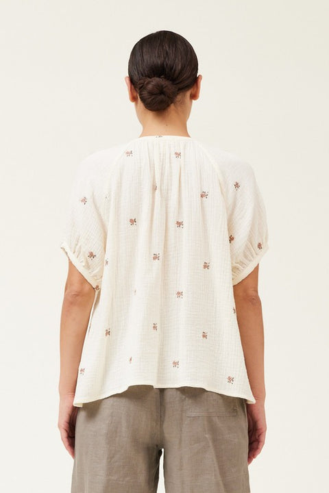 GAUZE EMBROIDERED BLOUSE