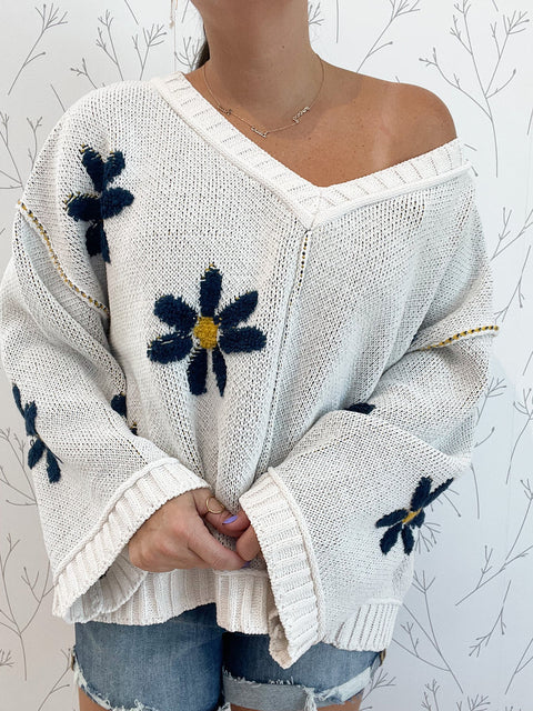 Flower Sweater Cream