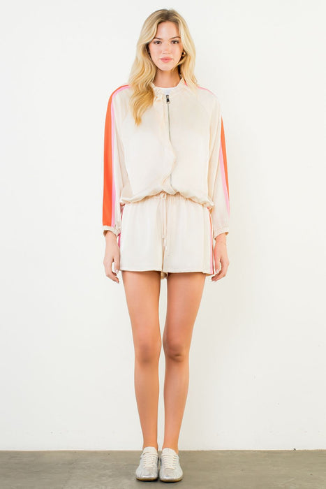 Track Suit Jacket Shorts Set