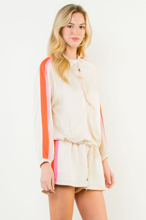 Track Suit Jacket Shorts Set