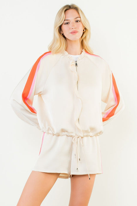 Track Suit Jacket Shorts Set