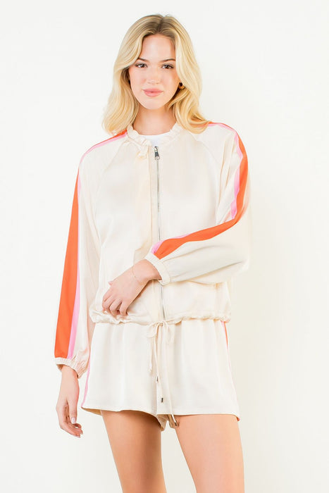 Track Suit Jacket Shorts Set