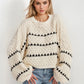 POPCORN STRIPE CREWNECK SWEATER