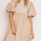 KENZIE MIDI DRESS WITH PUFF SLEEVE