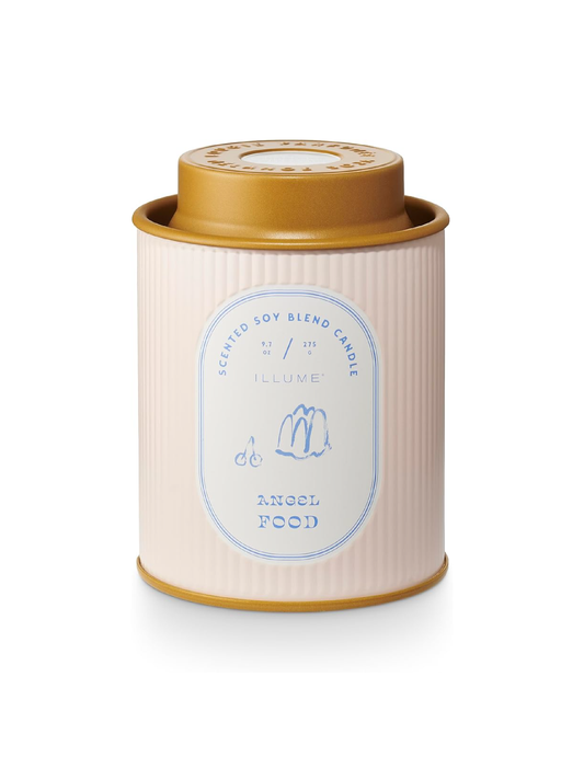 ANGEL FOOD PRINTED TIN CANDLE