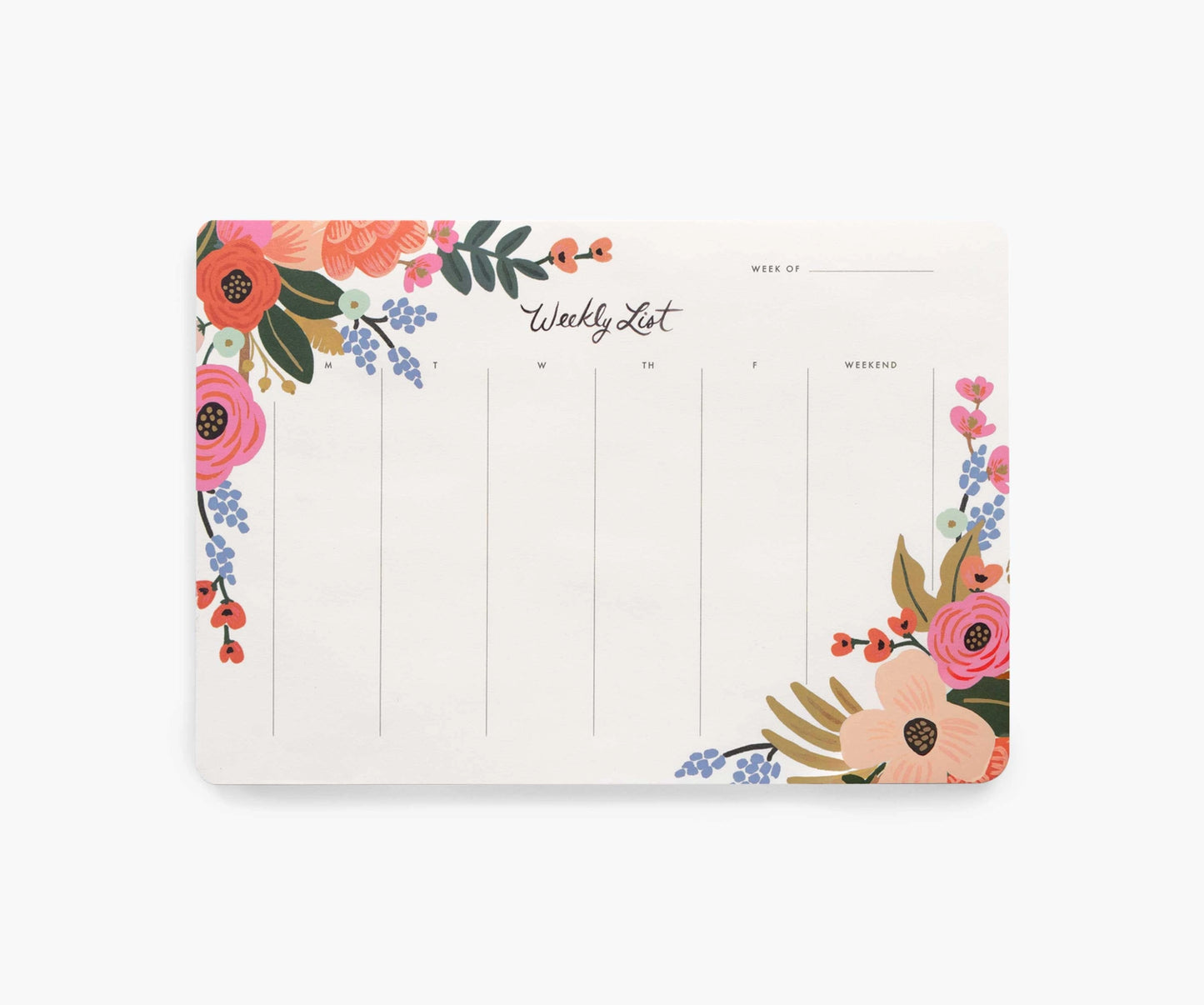 LIVELY FLORAL WEEKLY DESK PAD