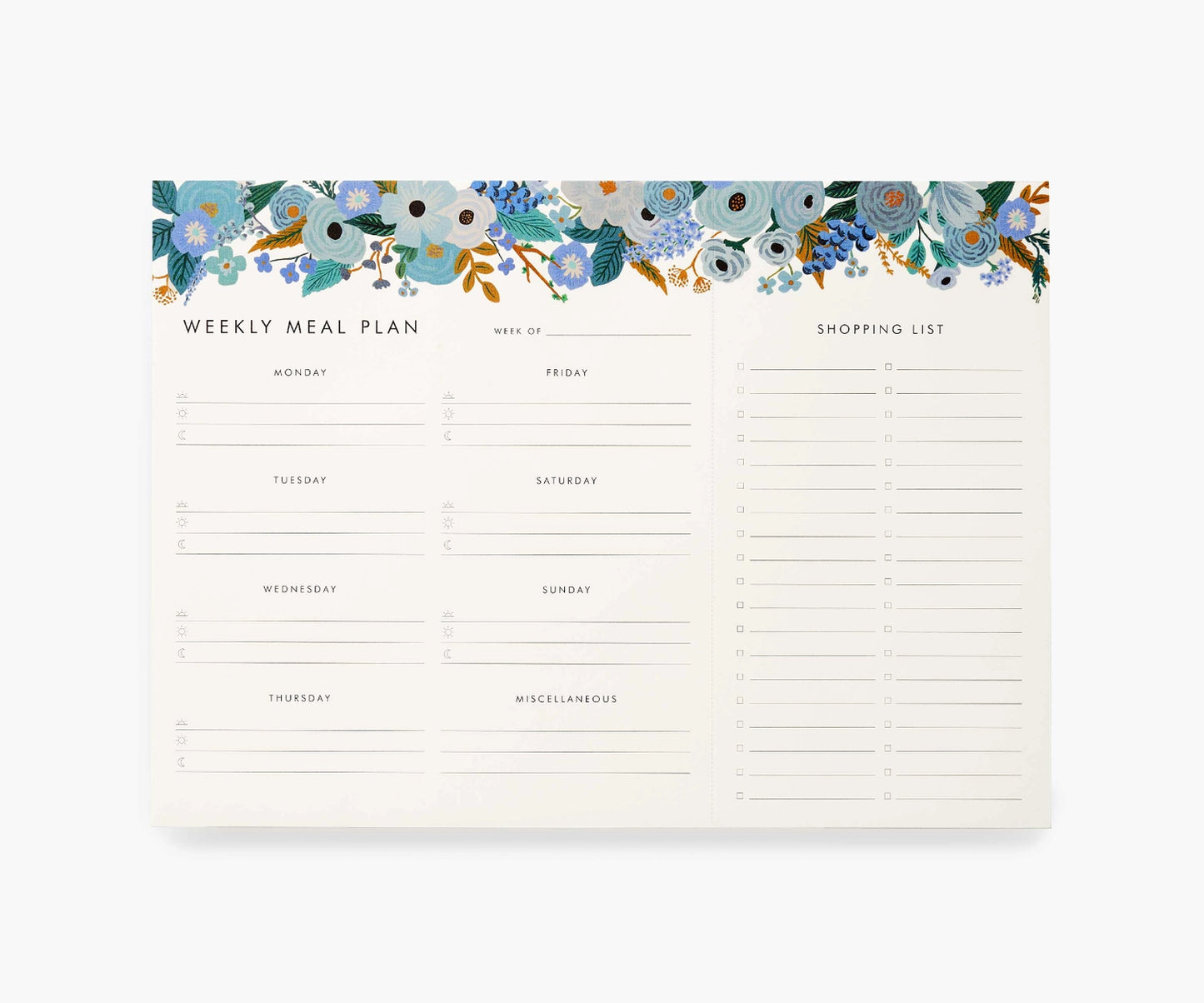 RIFLE MEAL PLANNER NOTEPAD