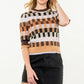 CHECKERED KNIT TOP