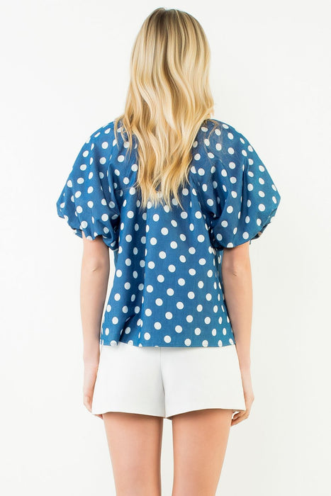 Puff Sleeve Polka Dot Top