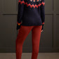 LONG SLEEVE INTARSIA SWEATER