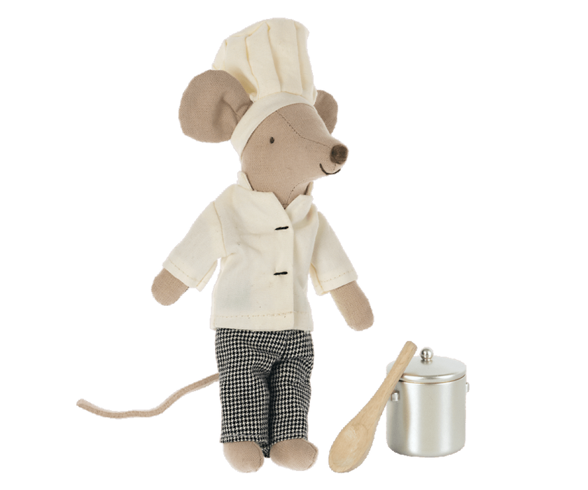 CHEF MOUSE WITH SOUP POT AND SPOON