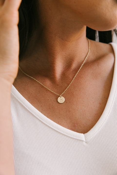 Small Disc Initial Necklace