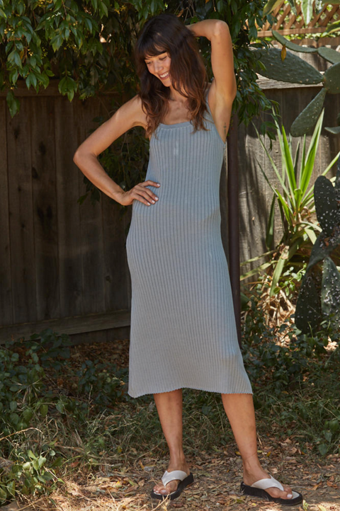 Off The Grid Maxi Dress Sweater Ice Blue
