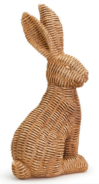 BASKET WEAVE BUNNY W/ BOW ASST