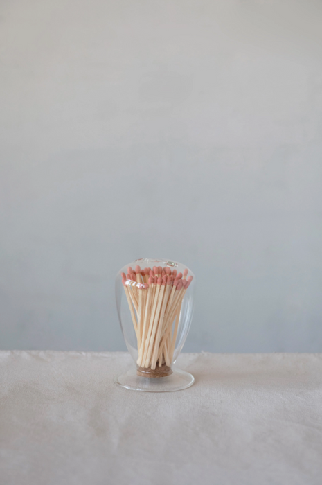 GLASS CLOCHE MATCH HOLDER