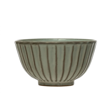 Stoneware Pleated Bowl 4"
